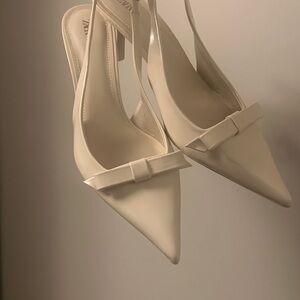 New Zara Slingback Shoe, cream/off white color